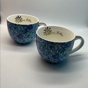 Two Blue Lilly Pulitzer Tea or Coffee Mugs